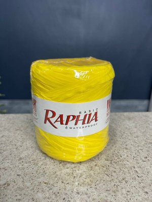 Рафия итальянская желтый цвет, 230 м рулон 01160 фото