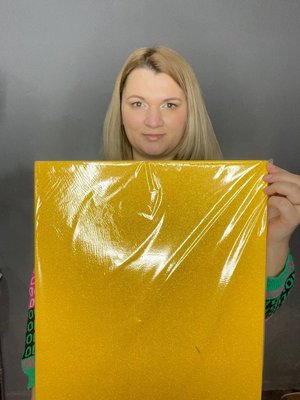 Фоамиран золото глиттер в листах 40см х 60см 00873 фото